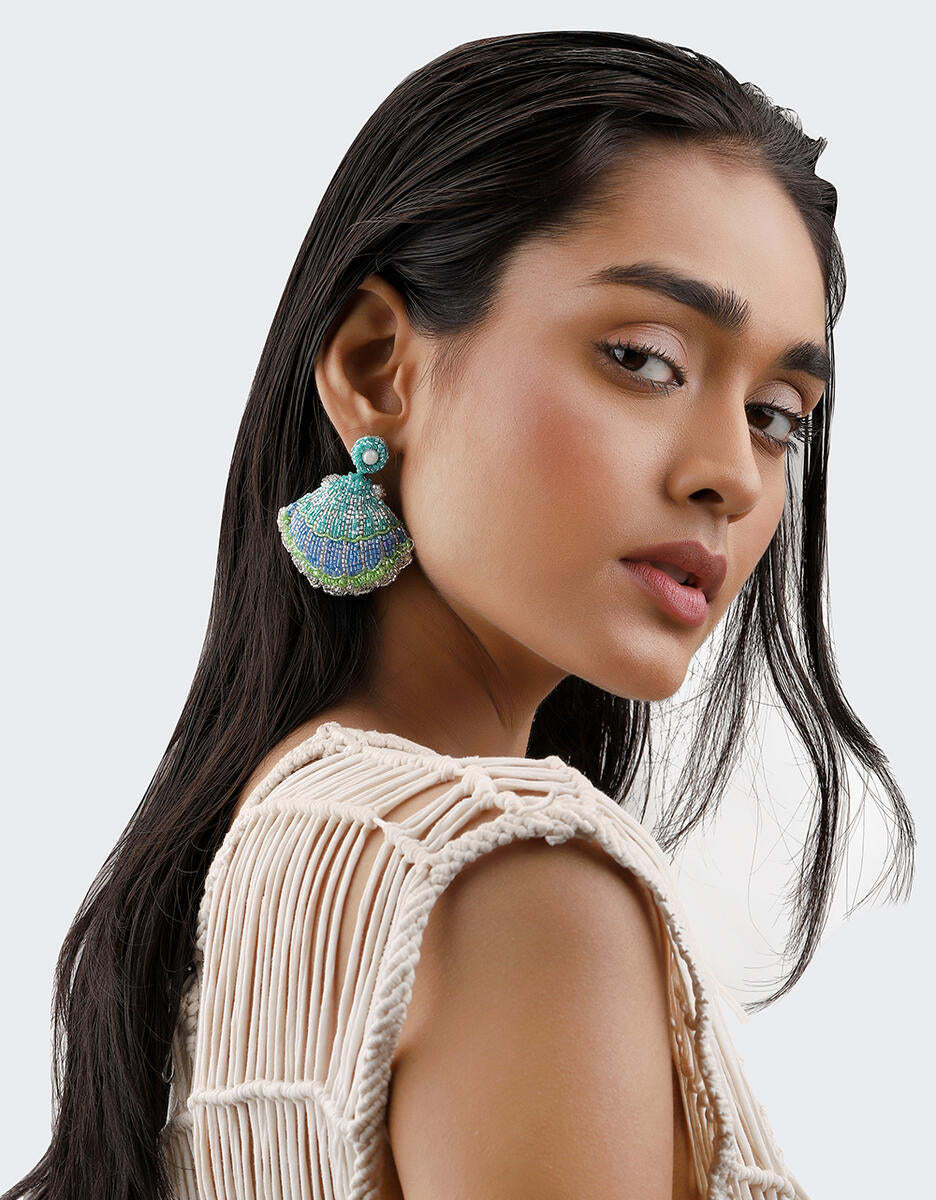 SEASHELL EARRINGS TURQUOISE