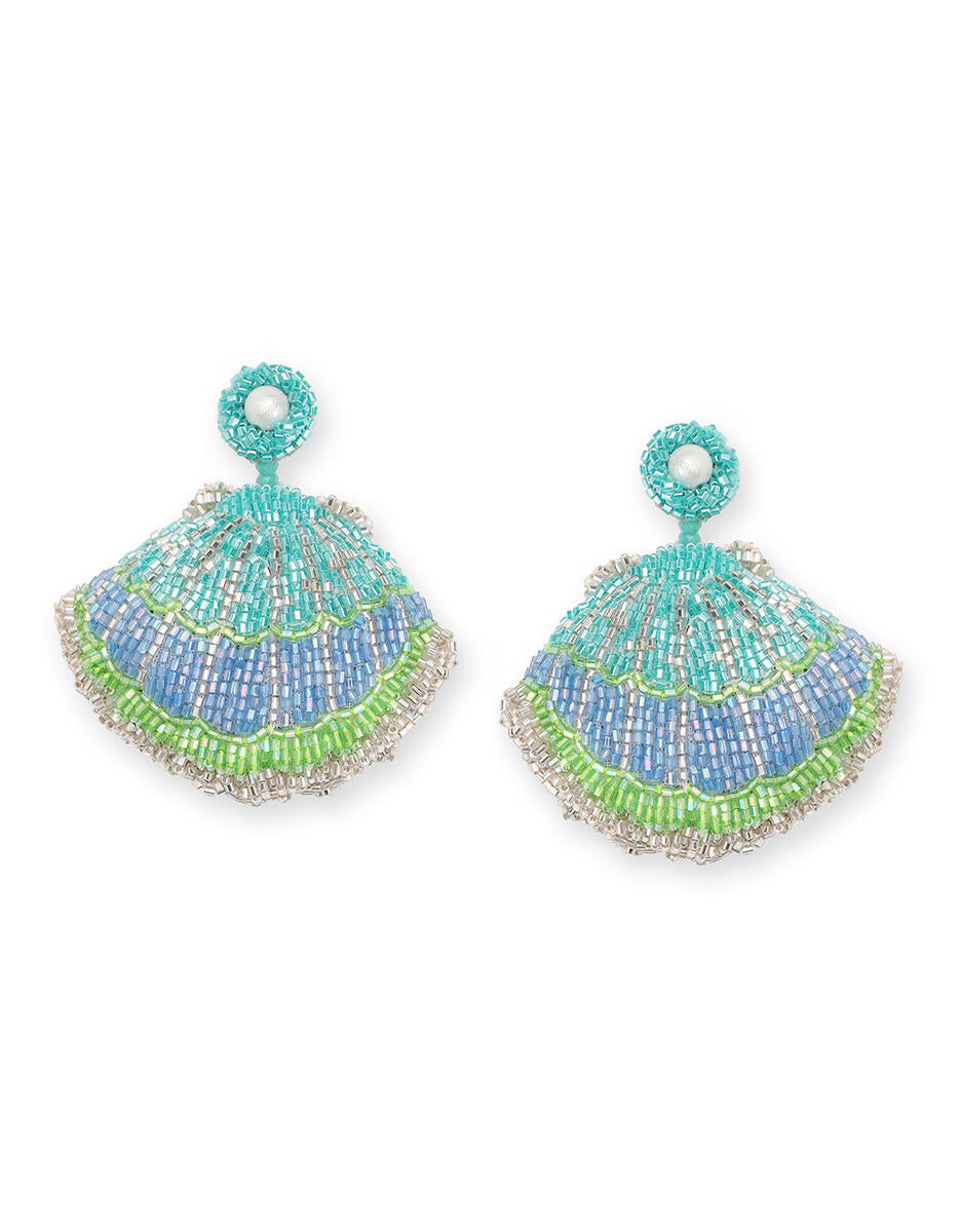 SEASHELL EARRINGS TURQUOISE