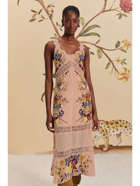 BEAUTY BOUQUET PINK SLEEVELESS MAXI DRESS