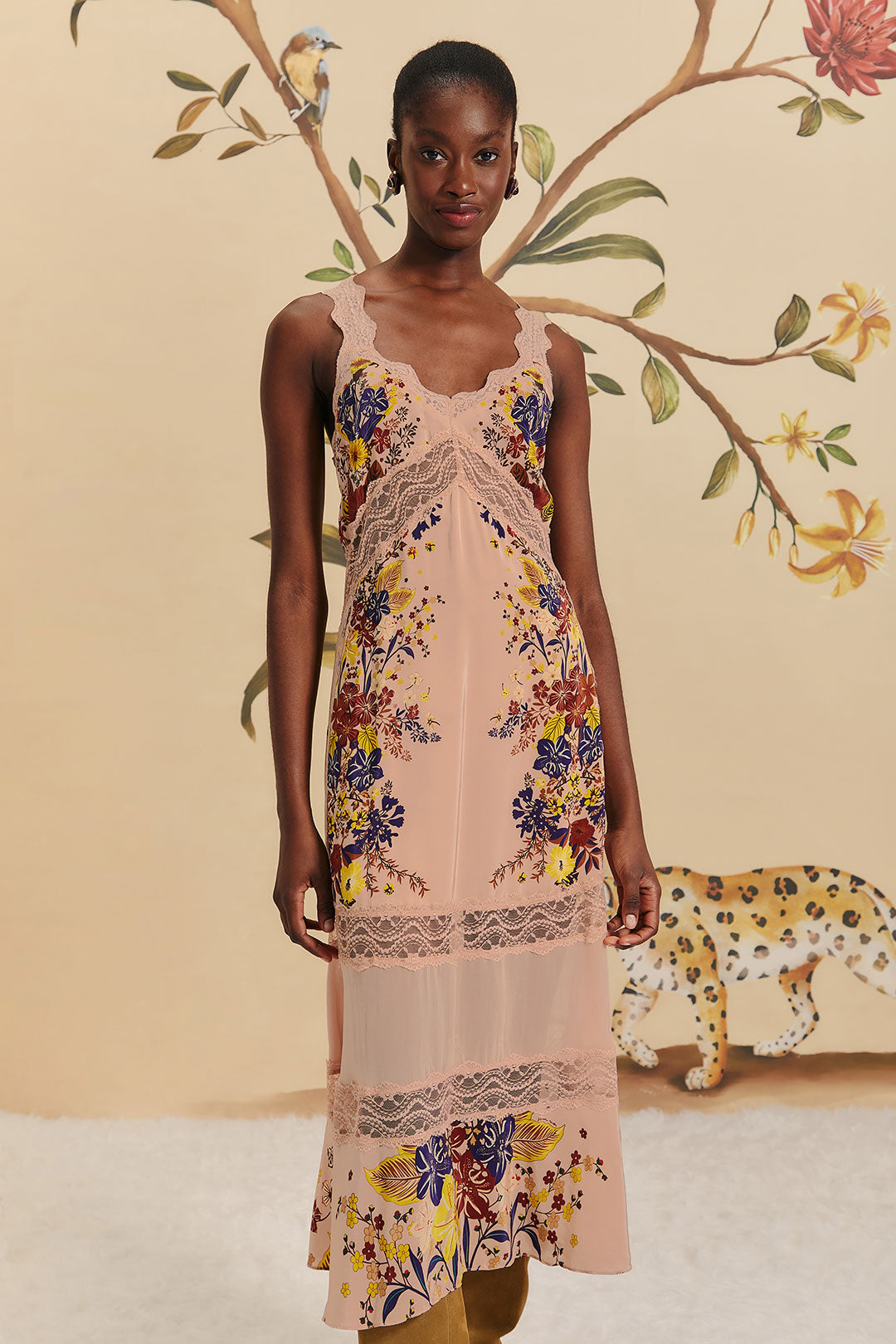 BEAUTY BOUQUET PINK SLEEVELESS MAXI DRESS