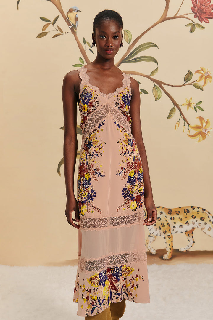 BEAUTY BOUQUET PINK SLEEVELESS MAXI DRESS