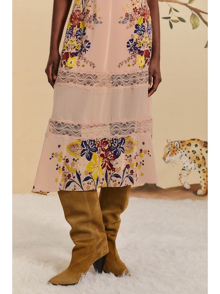 BEAUTY BOUQUET PINK SLEEVELESS MAXI DRESS
