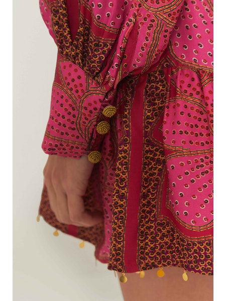 FLORAL GLAM SCARF PINK MINI DRESS
