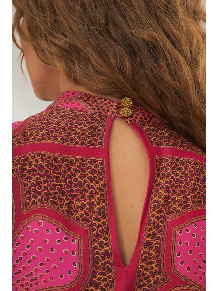 FLORAL GLAM SCARF PINK MINI DRESS