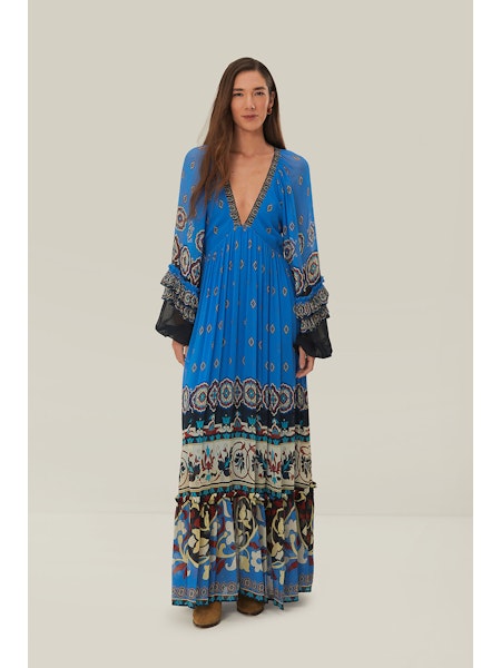 AINKA TILES BLUE MAXI DRESS