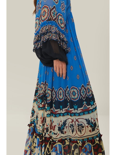 AINKA TILES BLUE MAXI DRESS