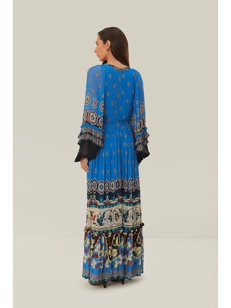 AINKA TILES BLUE MAXI DRESS
