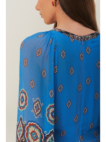 AINKA TILES BLUE MAXI DRESS