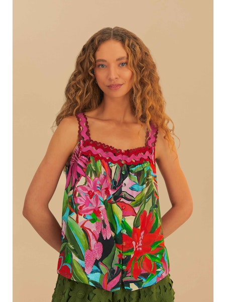 JARDIN DE REVE MULTICOLOR SLEEVELESS BLOUSE