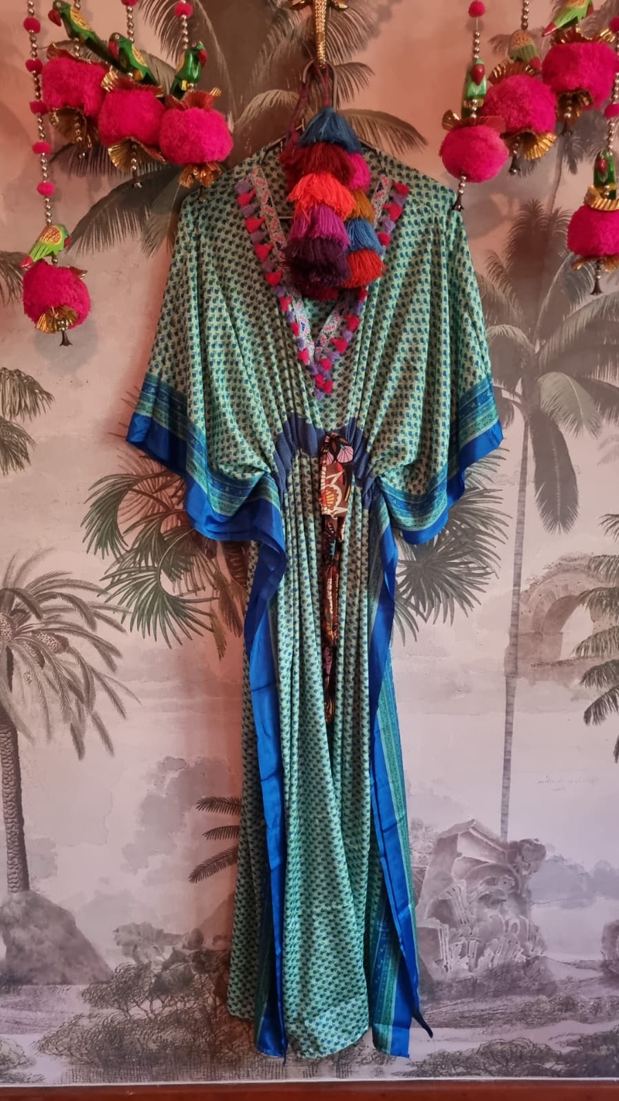 Long Blue With Tassle Kaftan