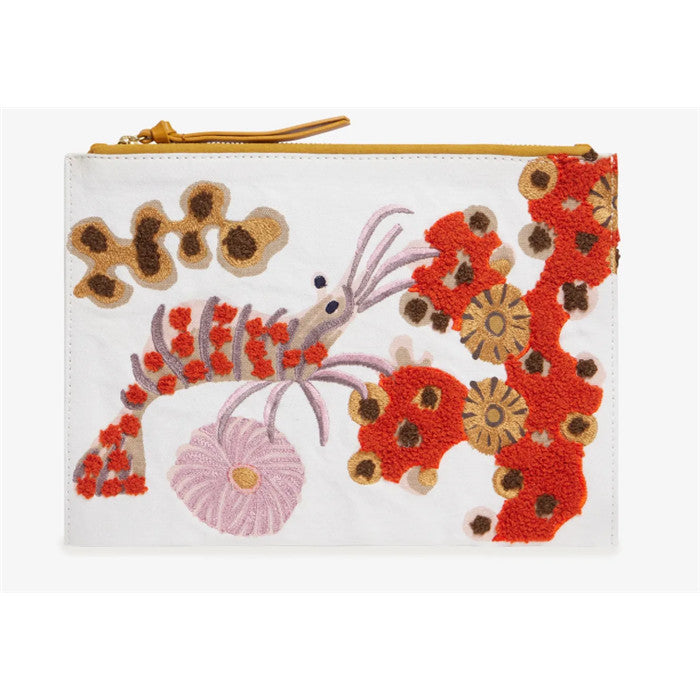 EMBROIDERED POUCH / POCHETTE BRODEE BLANC