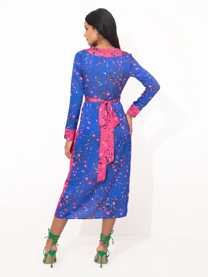Paloma Spliced Wrap Dress