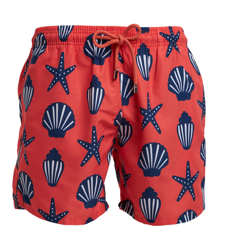 Men Swim Shorts Shells Orange