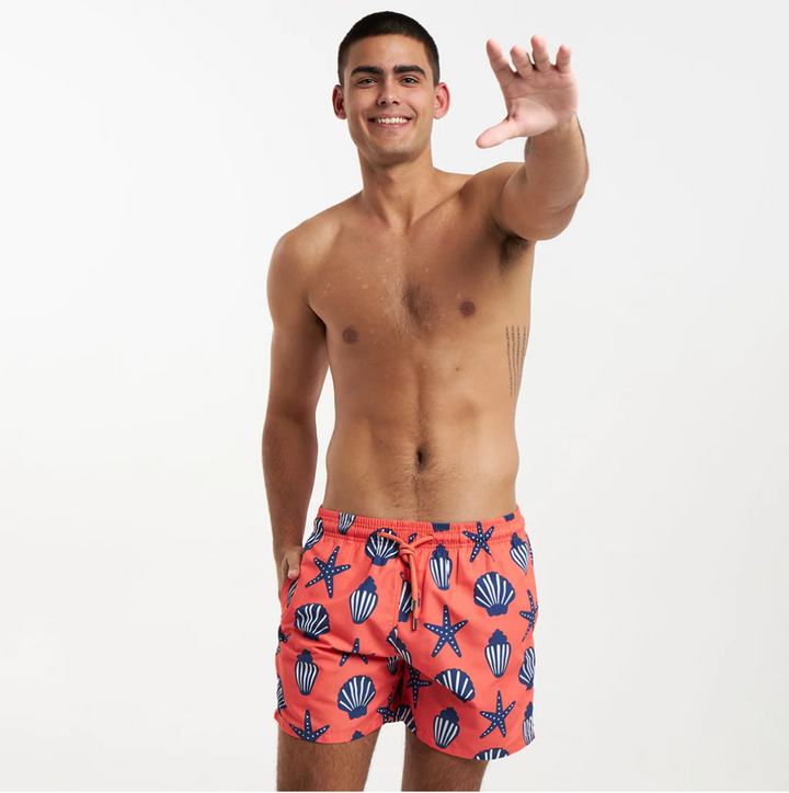 Men Swim Shorts Shells Orange