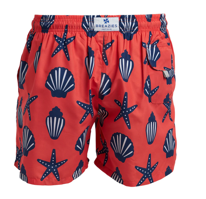 Men Swim Shorts Shells Orange
