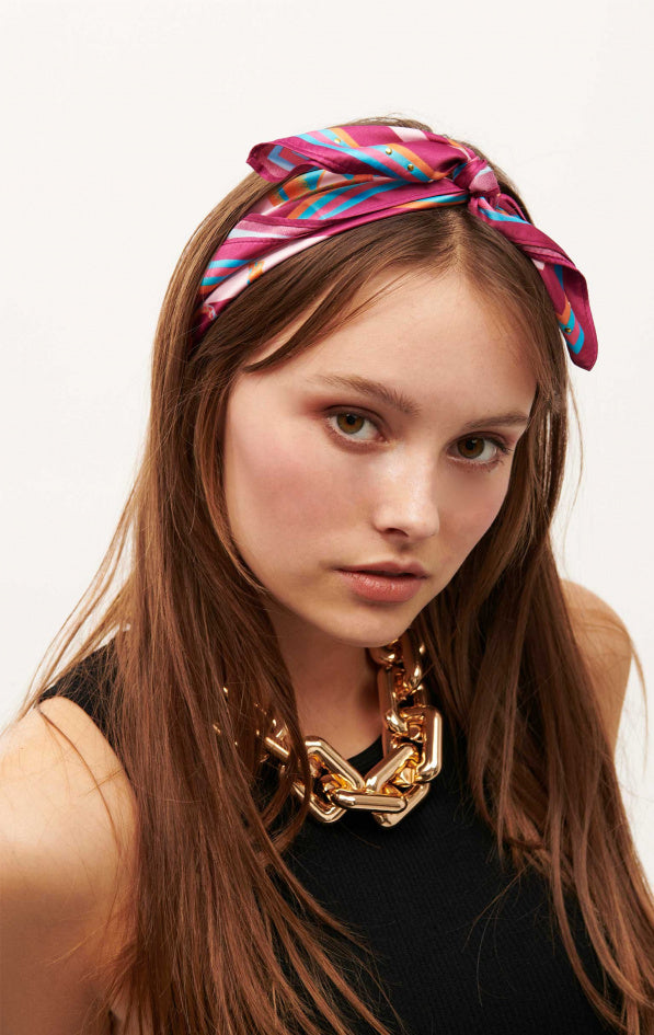 Mini Scarf Chess Pink