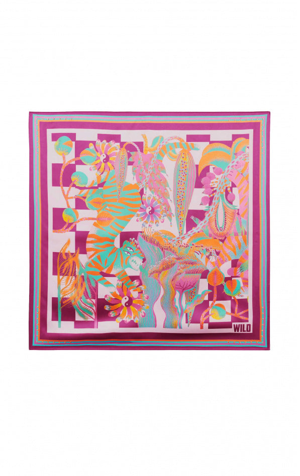 Mini Scarf Chess Pink