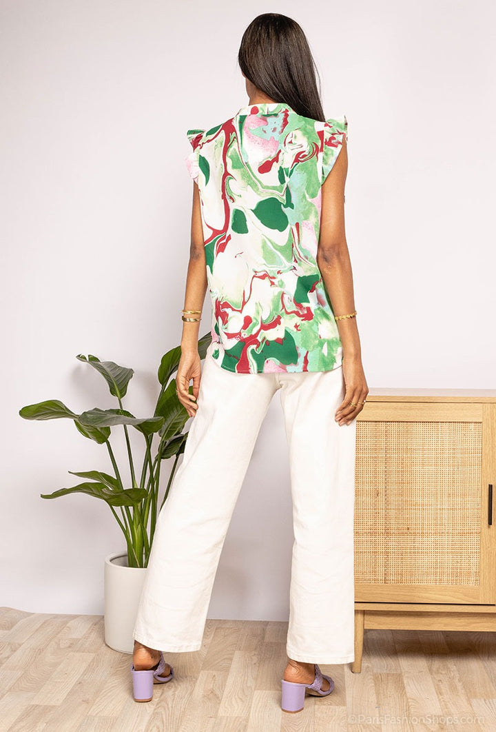 BLOUSE IMPRIMEES SNAS MANCHES vert