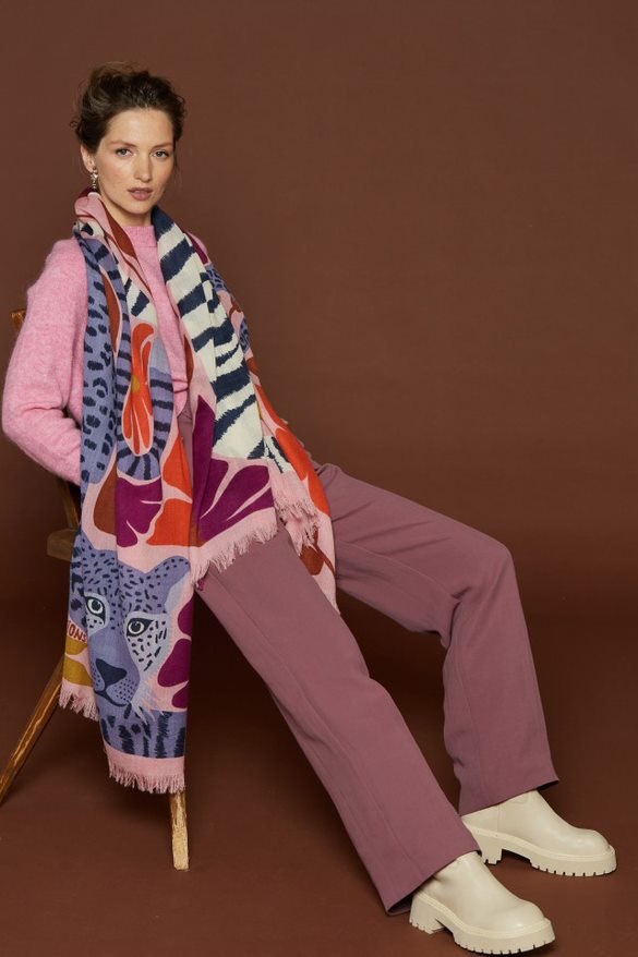 SCARF 100 FOLK PINK