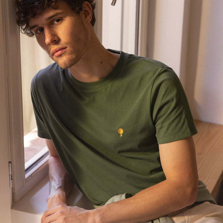 Arcy Basic Cotton T-Shirt | Kaki