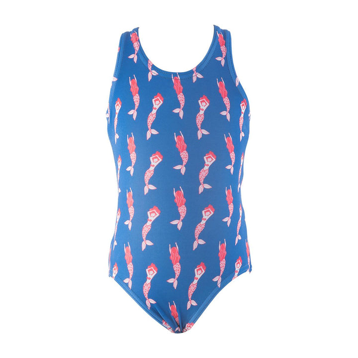 Girls Swimsuit Mermaids Royal Blue