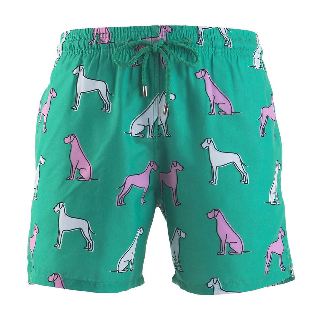 Men Swim Shorts Great Danes Green