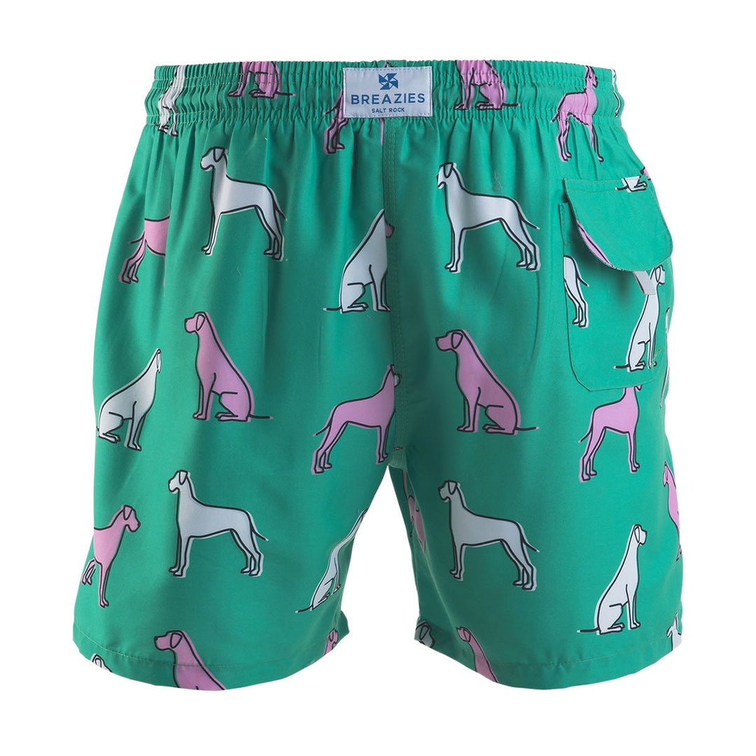 Men Swim Shorts Great Danes Green