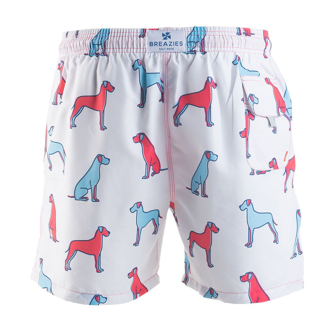 Men Great Danes Swim Shorts White