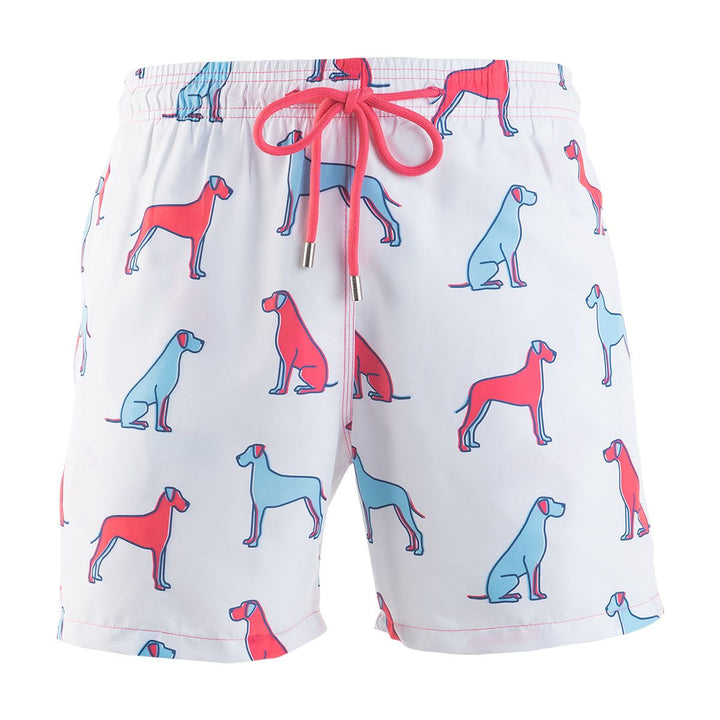 Men Great Danes Swim Shorts White