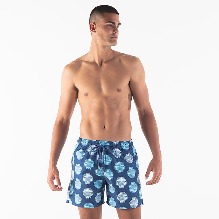 Men Swim Shorts Clam Shells Navy