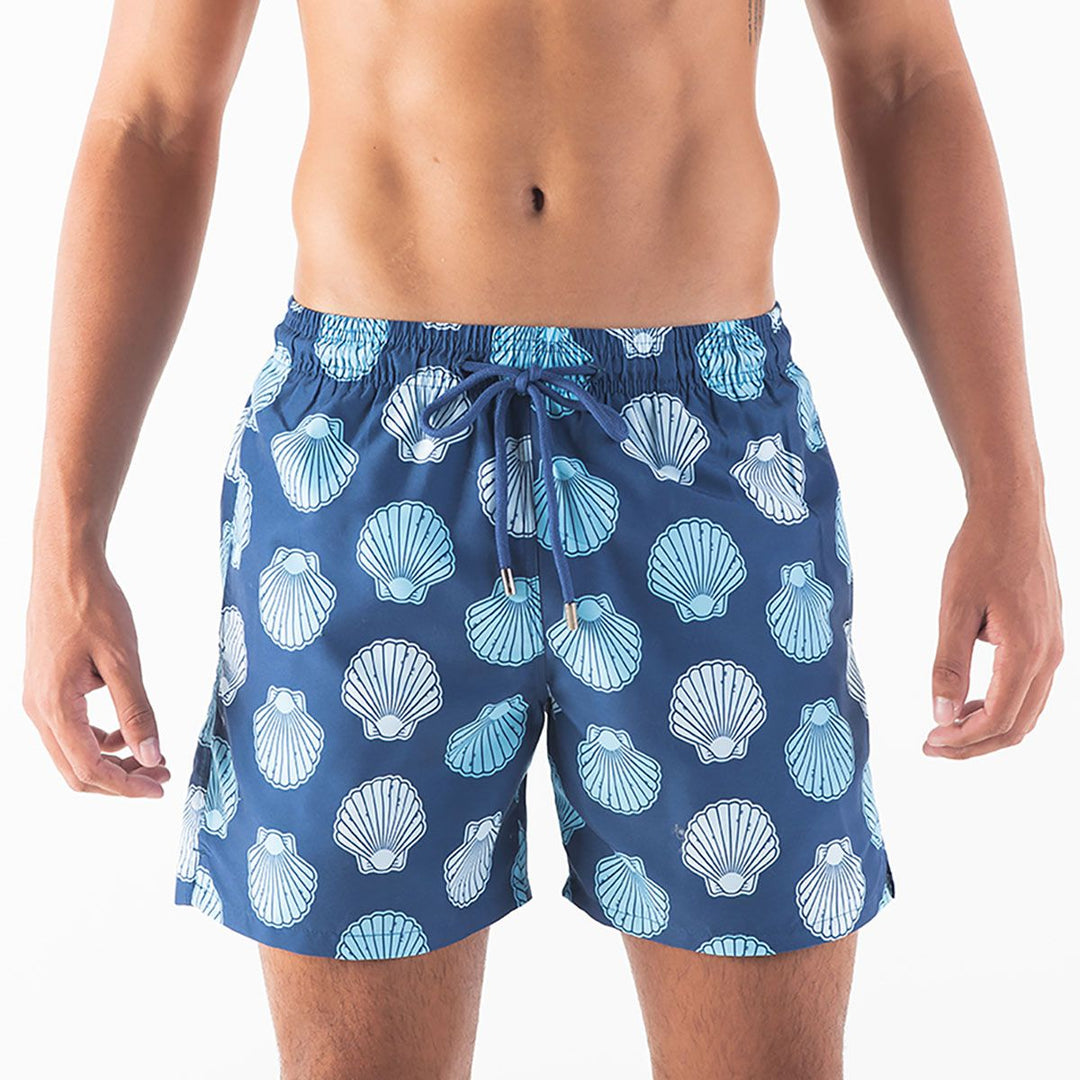 Men Swim Shorts Clam Shells Navy