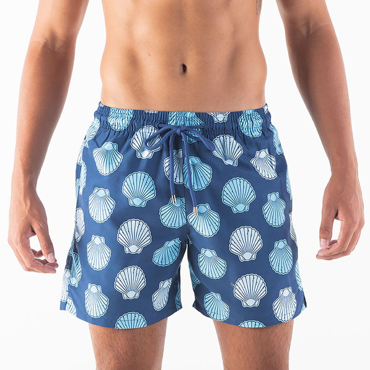 Men Swim Shorts Clam Shells Navy