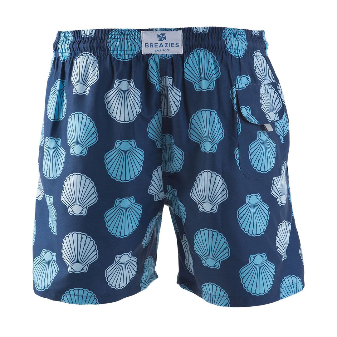 Men Swim Shorts Clam Shells Navy