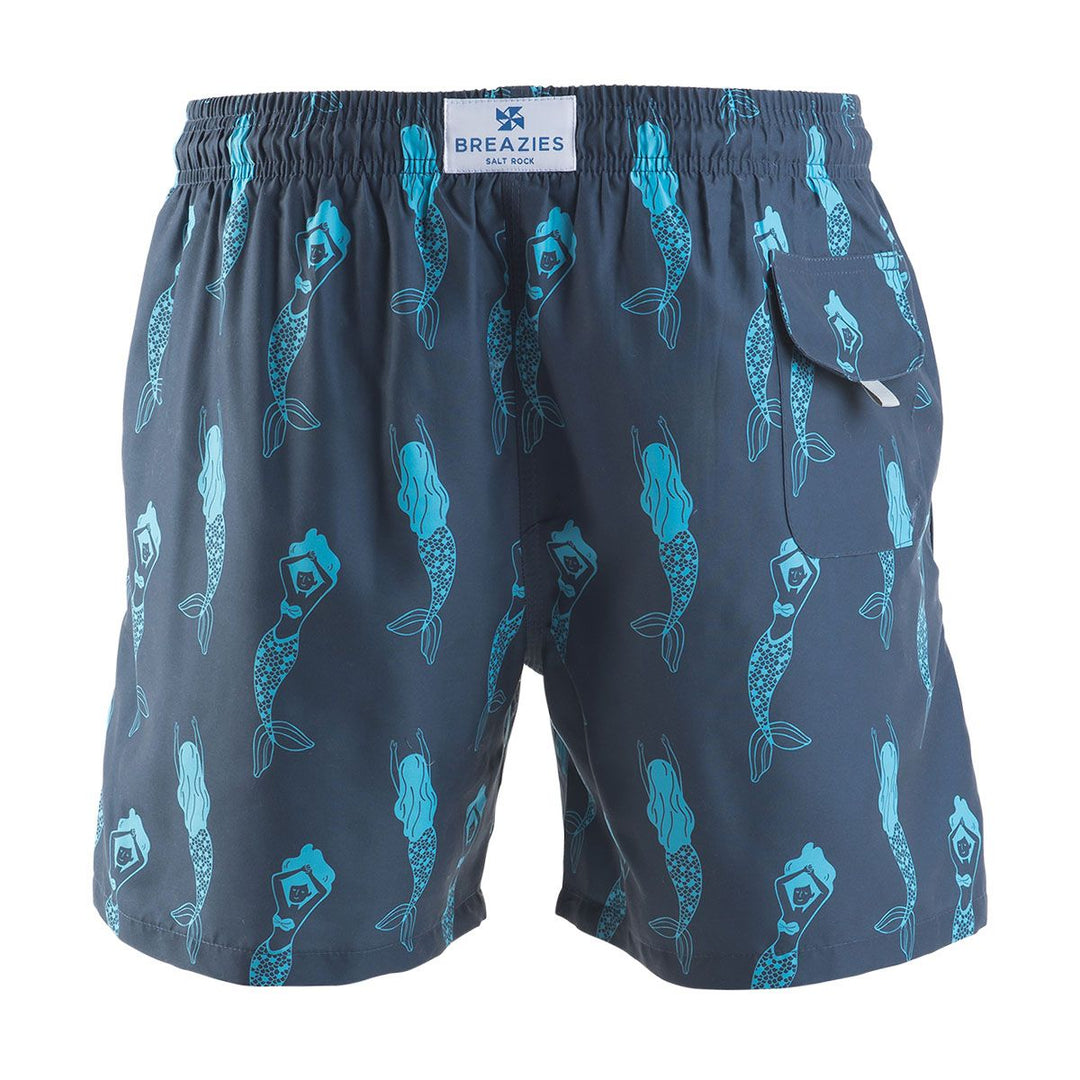 Men Mermaids Swim Shorts Steel