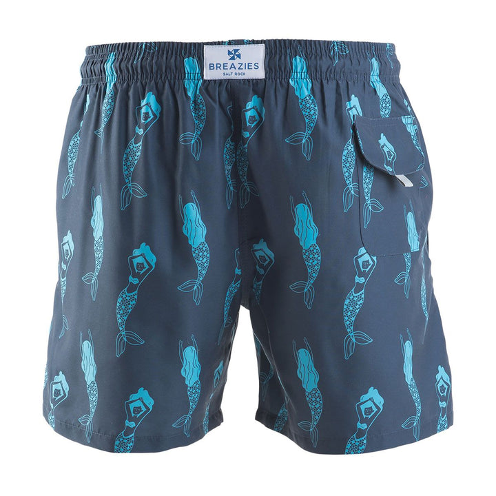 Men Mermaids Swim Shorts Steel