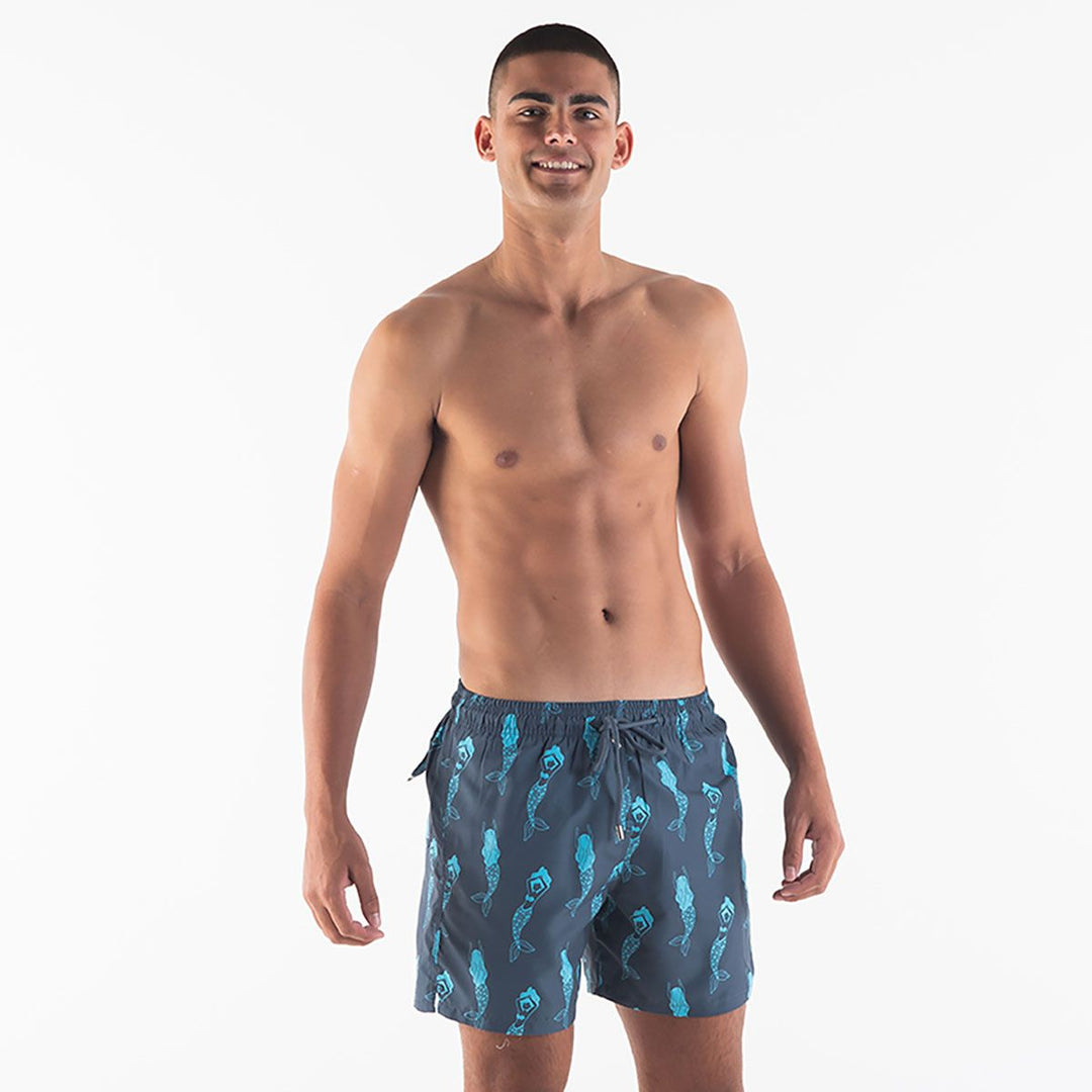 Men Mermaids Swim Shorts Steel
