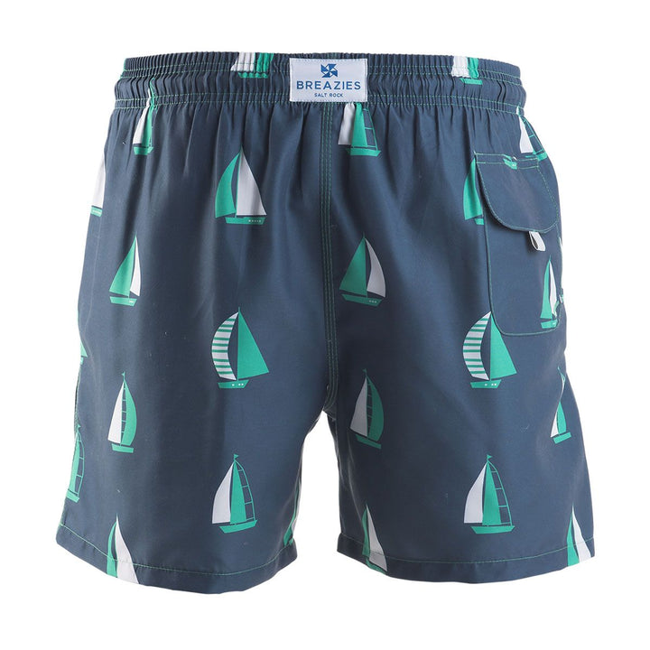 Men Swim Shorts Sail Boats Steel