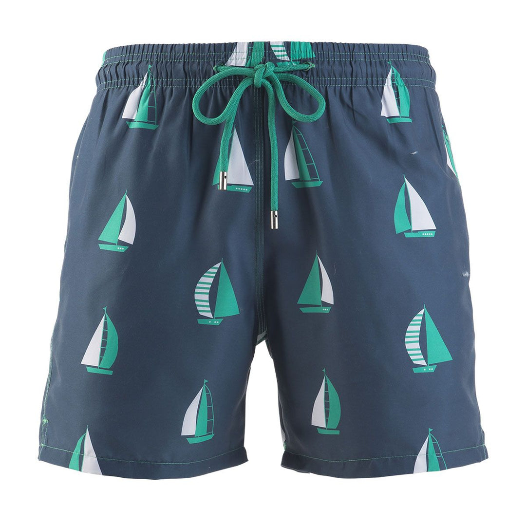 Men Swim Shorts Sail Boats Steel