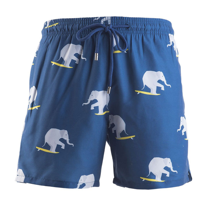 Men Swim Shorts Surfing Elephants Navy