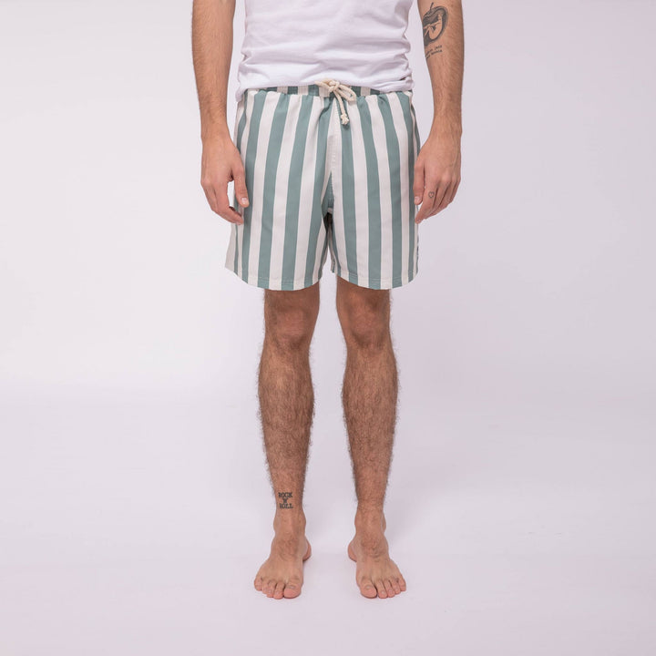 Mimizan Swim Shorts | Green Stripes