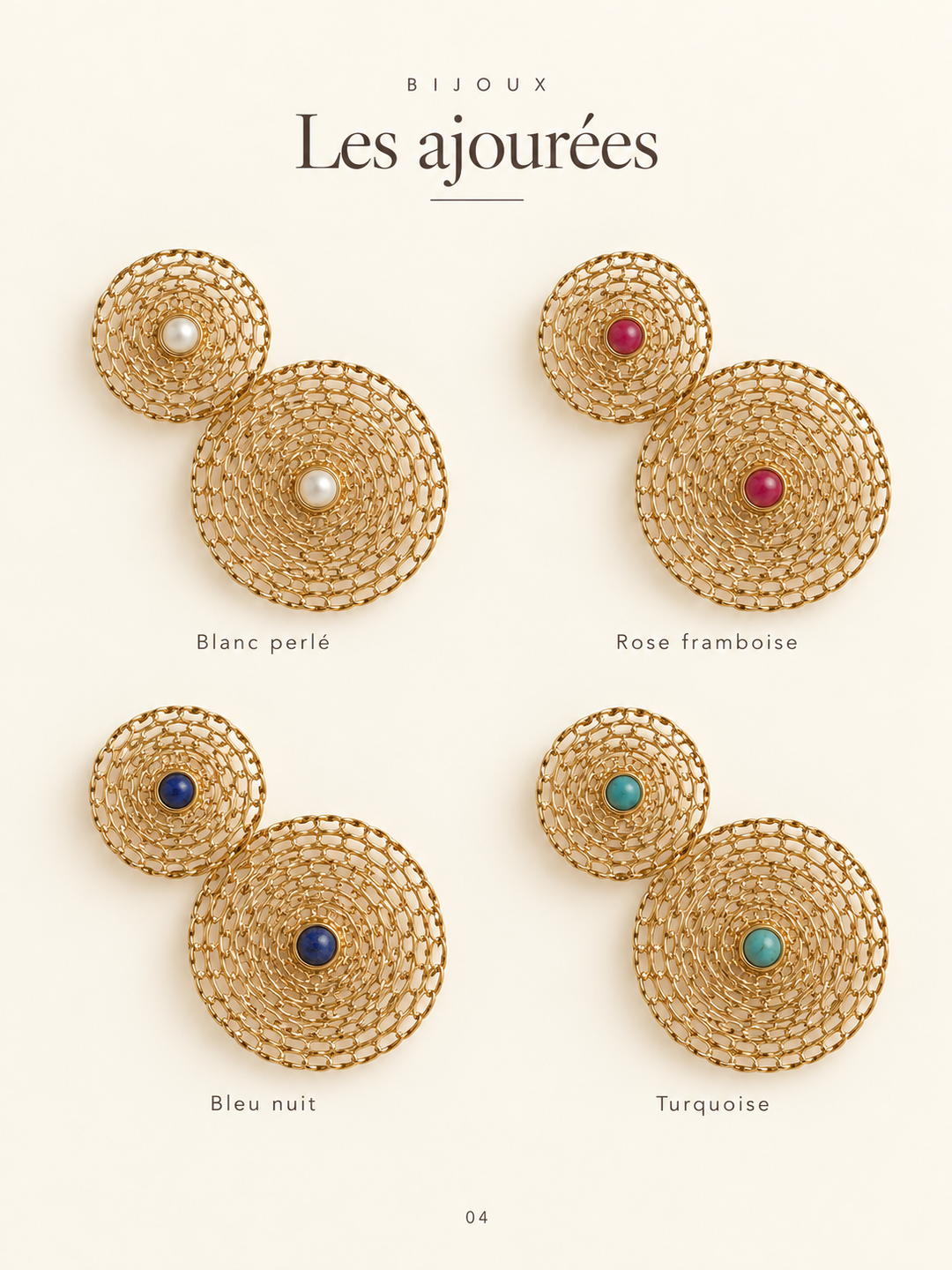 Paloma Earrings — coloris regroupés, photo studio