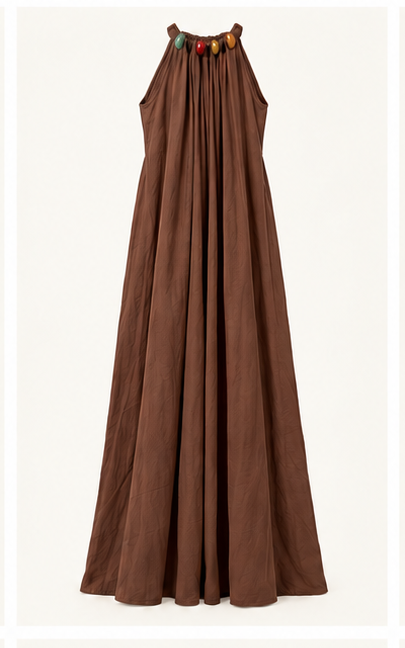 Daylight Beaded Maxi Dress - Cocoa