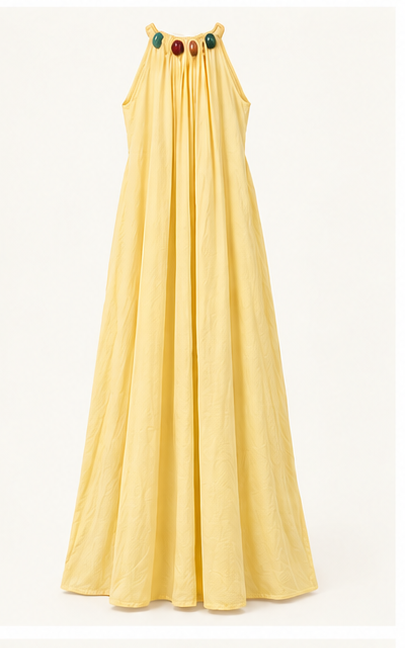 Daylight Beaded Maxi Dress - Yellow