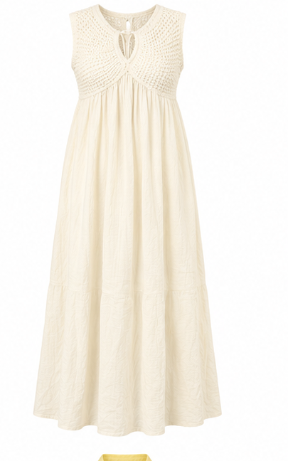 Seabreeze Crochet Maxi Dress - Ecru