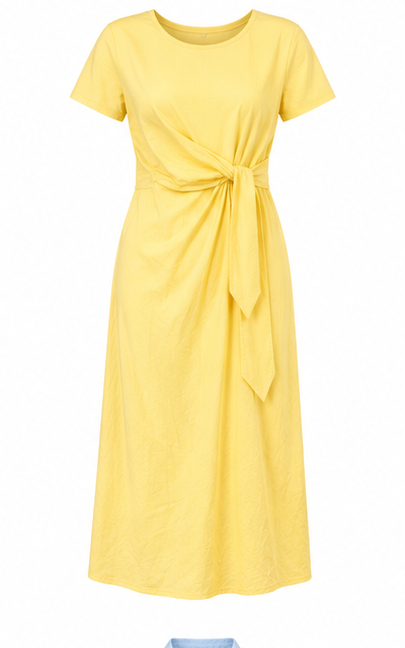 Sunset Tie Maxi Dress - Yellow