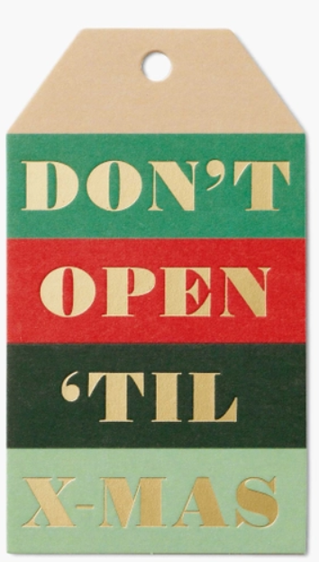 Pack of 8 Don't Open 'til X-Mas Gift Tags