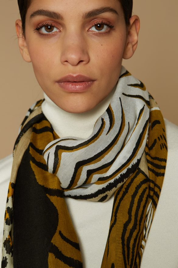 SCARF 100 MANTRA BEIGE