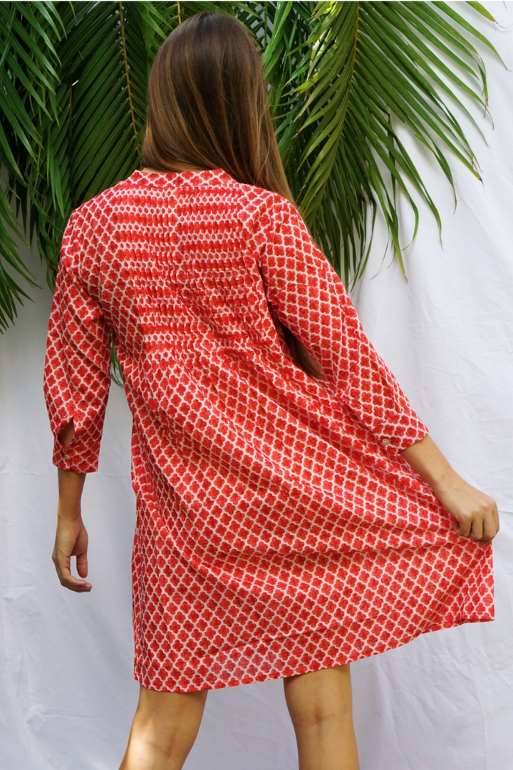 CHEMISE MI-LONGUE ROUGE