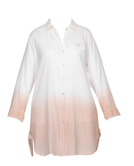 ROBE CHEMISE MI-LONGUE TYE AND DYE BEIGE