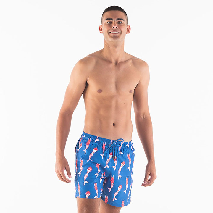 Men Swim Shorts Mermaids Royal Blue